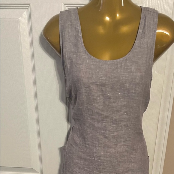 Linen grey dress with pockets - Picture 1 of 2